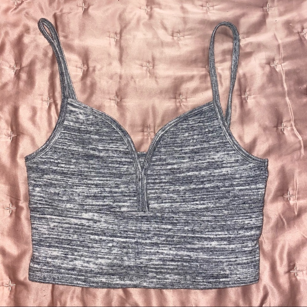Grey Hollister Crop Top